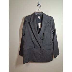 NWT A New Day Suit Jacket Blazer Business Casual Pin Stripe Gray Medium MSRP $40